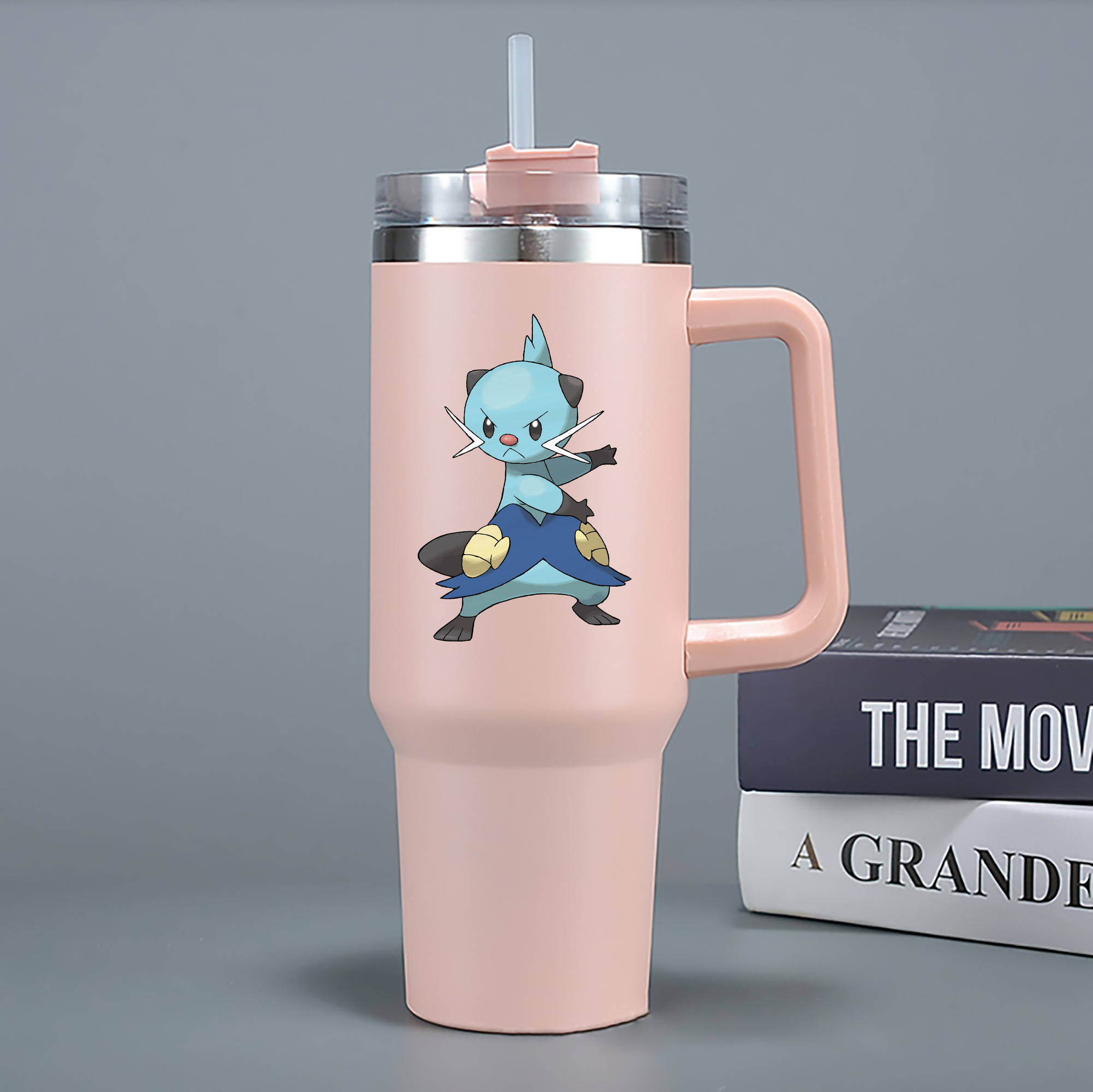 （画像用） ポケットモンスター Pokémon 1200mL車用タンブラー - クリスタルステッカー（プラスチックストロー付き）